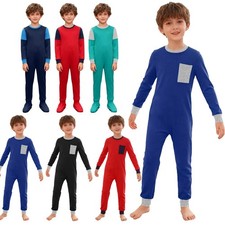 US Boys Girls Romper Special Needs Adaptive Clothings Anti-strip Footed Jumpsuit