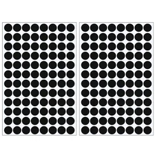 108Pcs Self-Adhesive Screw Hole Stickers (Black), 2-Table Sheets Screw Covers Ca