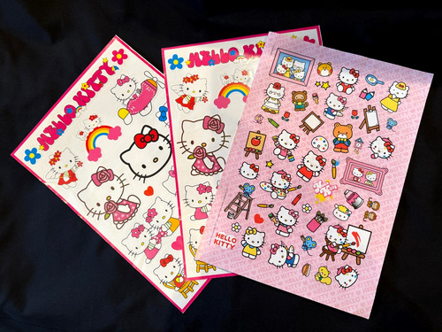 2013 lot of 3 pages Hello Kitty Sticker Sheets UNUSED Sanrio