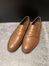 PRADA Men's Dress Shoes Loafers Leather Brown UK8.5/US9.5 110211c