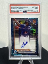 2024 Bowman Chrome - Autographs Vladi Guerrero #CPA-VG Blue Reptilian /150 PSA 9