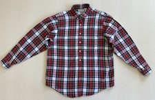 Vintage 80s L.L. Bean Shirt Womens 12 Meduim Dress Stewart Tartan Plaid USA Made