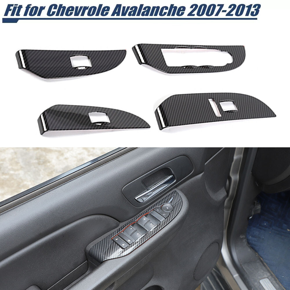 Carbon Fiber Window Lift Switch Cover Trim For Suburban Tahoe YUKON SIERRA 07-13