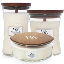 WOODWICK Linen Scented Candles Long Lasting Fresh & Clean Fragrance *CHOOSE*