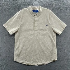 Chubbies Shirt Mens Large L Beige Floral Beach Tropical Hawaiian Popover Shirt