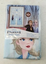 Disney Frozen Kids Bedroom Microfiber Window Curtain Set, 2 Panels, 63" Length