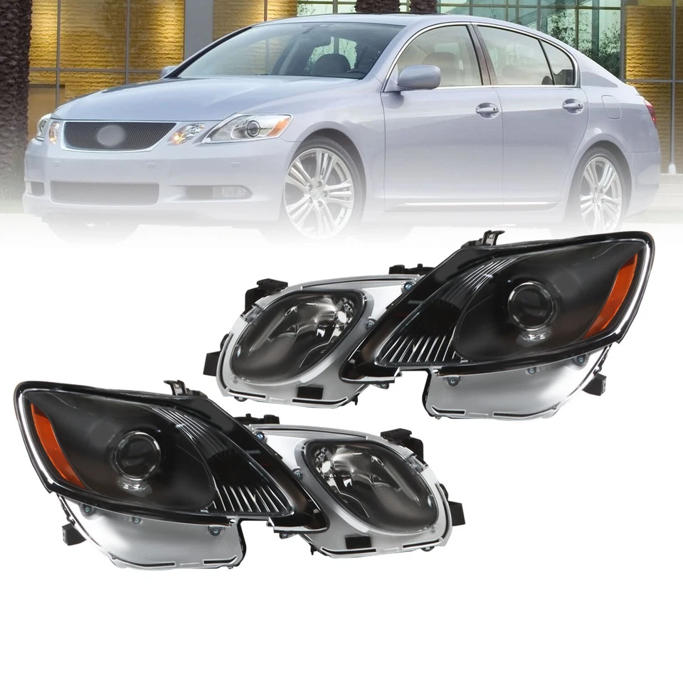 For HID/AFS 2006-2011 Lexus GS300 GS350 GS450h GS460 Headlights Projector Black Foto 3 de 4