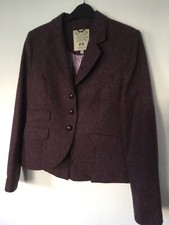 Jack Wills Moon Austerberry Tweed Blazer Jacket 14 Damson Purple - Worn Once