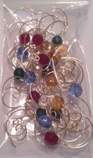 BOGO 25 Wire Bead Christmas Ornament Hooks Hanger Decor Gold or Silver Glass