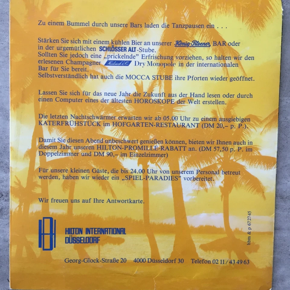 WILLKOMMEN AUF JAMAIKA - Hilton Düsseldorf - Silvesterball 83/84 (Flexidisc/FOC) - Bild 2 von 4