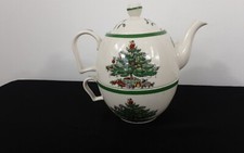 Spode Christmas Tree "Tea For One" Teapot w/Lid Cup 3-pieces S3324-A11