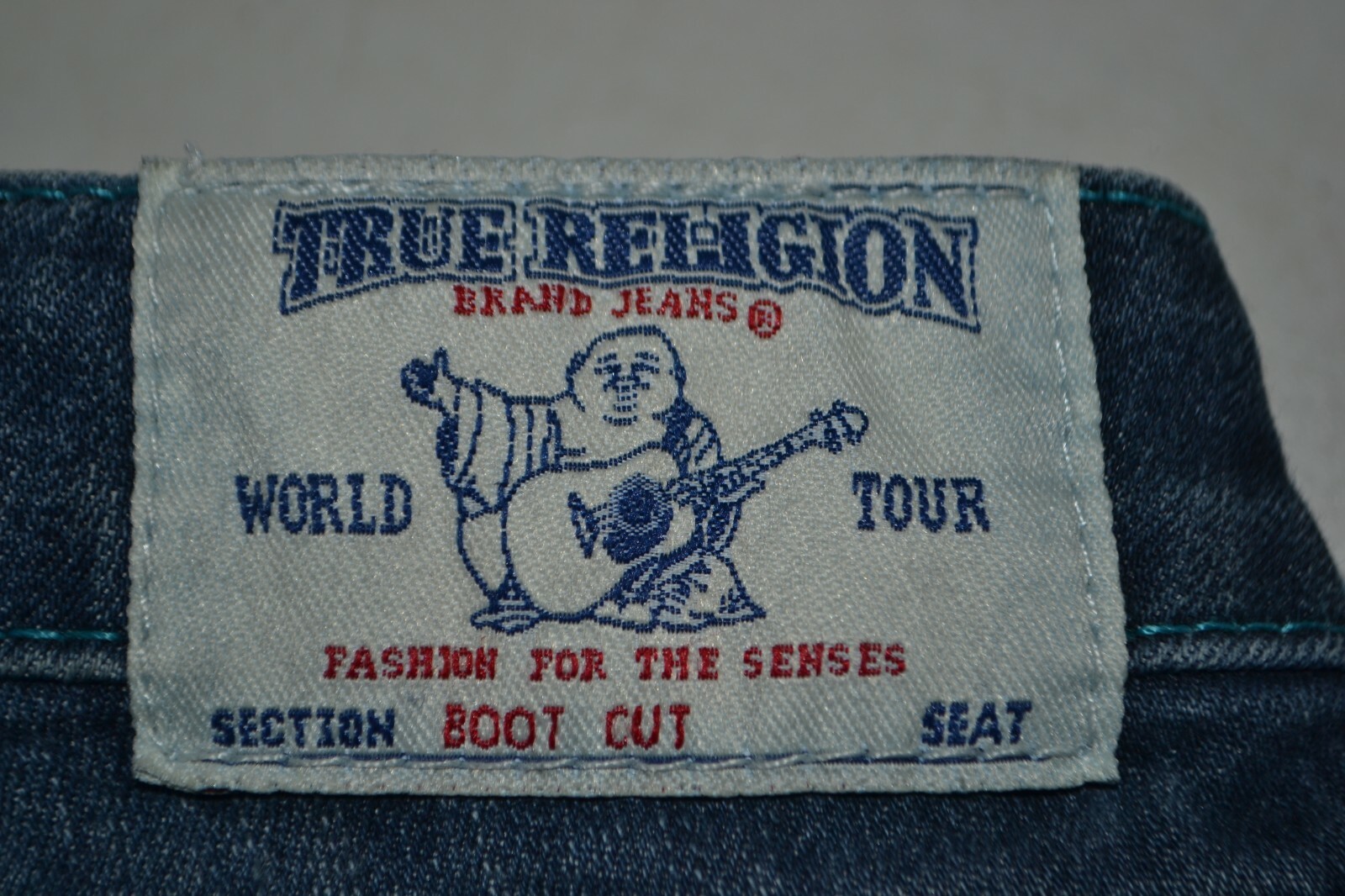 True Religion Women's Boot Cut Embroidered Blue U Blue Denim Jeans Sz 30x33 thumbnail 3