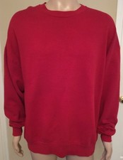 Vintage Jerzees Blank Crewneck Red MENS 3XL Soft 50/50 USA Made Sweatshirt 90s