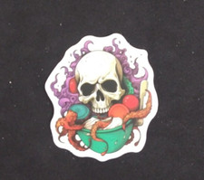Creepy Cool Skull Skull Treat Sticker 2.25" x 2" A