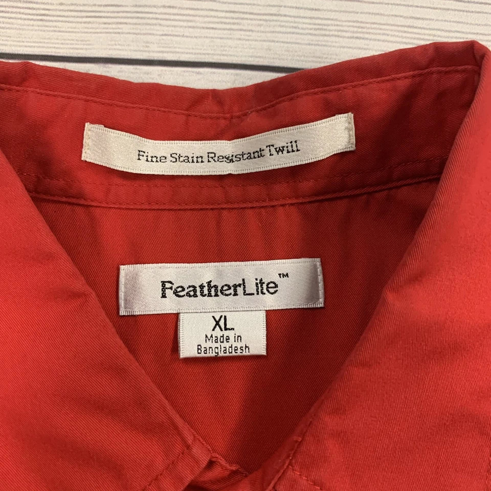 Feather Lite Kansas Speed Way Red Short Sleeve Button Up Size XL - Image 3 of 4