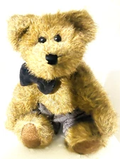 The Boyd's Collection Brown Teddy Bear Plush 9" Jointed Black Bow Tie Pants