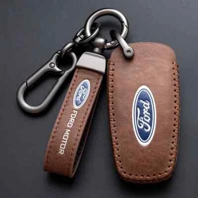 Leather Car Remote Key Case Fob Cover Shell for Ford Focus Mondeo ESCORT Key Bag