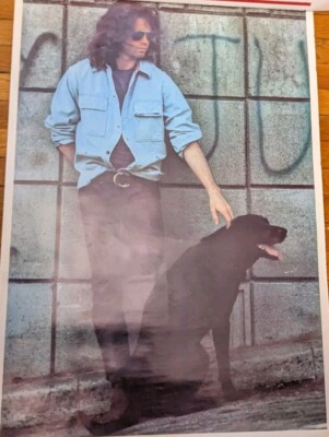 Vintage Jim Morrison Black Dog Poster Full Size 24 X 36 RARE HTF