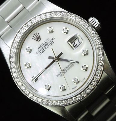 Rolex Mens Datejust Oyster Perpetual  Diamond Dial Diamond Bezel Oyster Watch