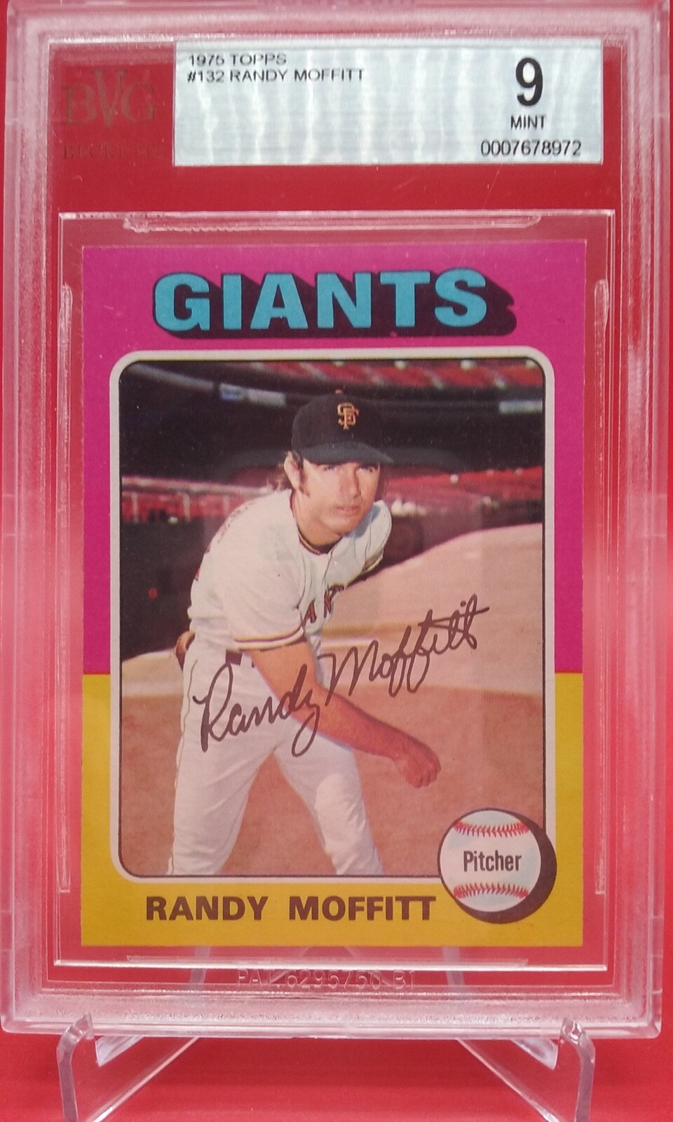 Randy Moffitt 1975 Topps #132 San Francisco Giants BVG 9 Mint