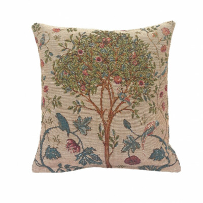 ART de LYS, KELMSCOTT TREE BEIGE FRENCH TAPESTRY PETIT PILLOW, 9'' X 9'', NEW