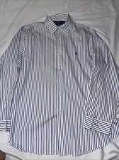 Polo Ralph Lauren Classic Fit Shirt Blue And White Striped Mens Size 17