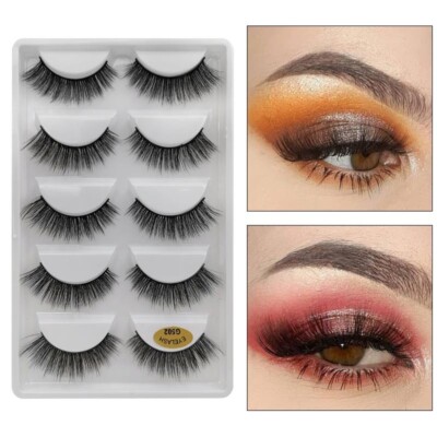 5Pairs Long Thick Natural 3D False Eye Lashes Mink Fake Eyelashes Makeup G502