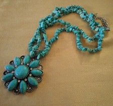 Handcrafted Turquoise 2 Layered 18" Necklace