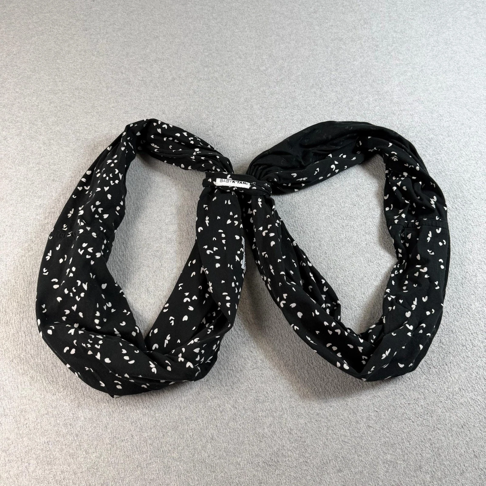 Baby K'tan Baby Wrap Carrier Black White Hearts Cotton Infant Toddler Sling