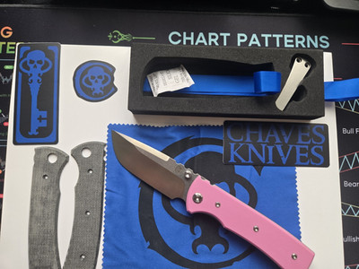 Chaves Knives Redencion 229 Folding Knife Pink Micarta Elmax Drop Point