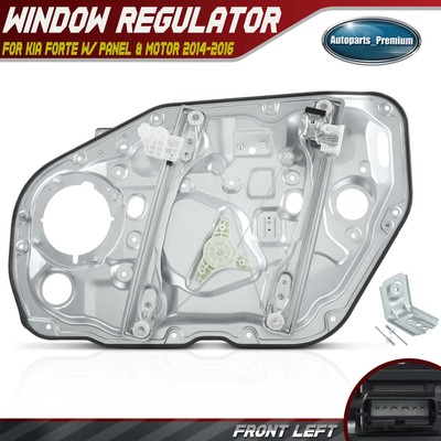 Front Left Window Regulator w/ Panel & Motor for Kia Forte 14-16 w/ Anti-Pinch