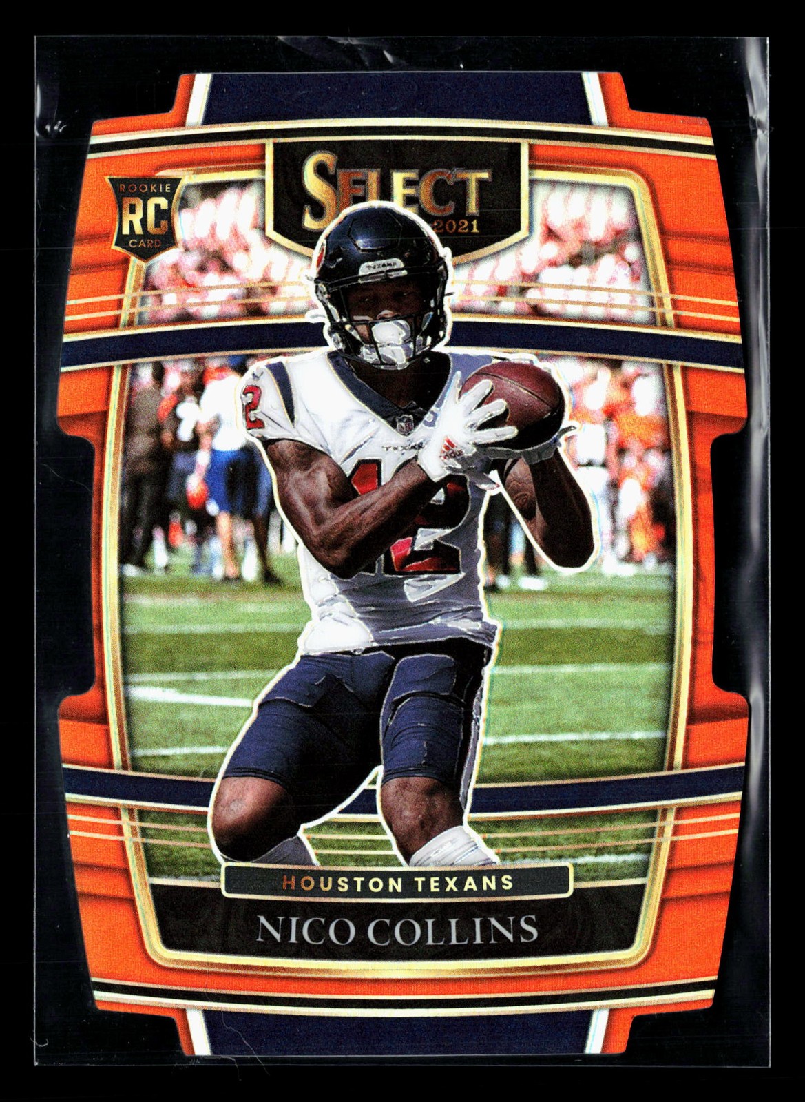 2021 Panini Select #69 Nico Collins RC Orange Prizm Die Cut #/249