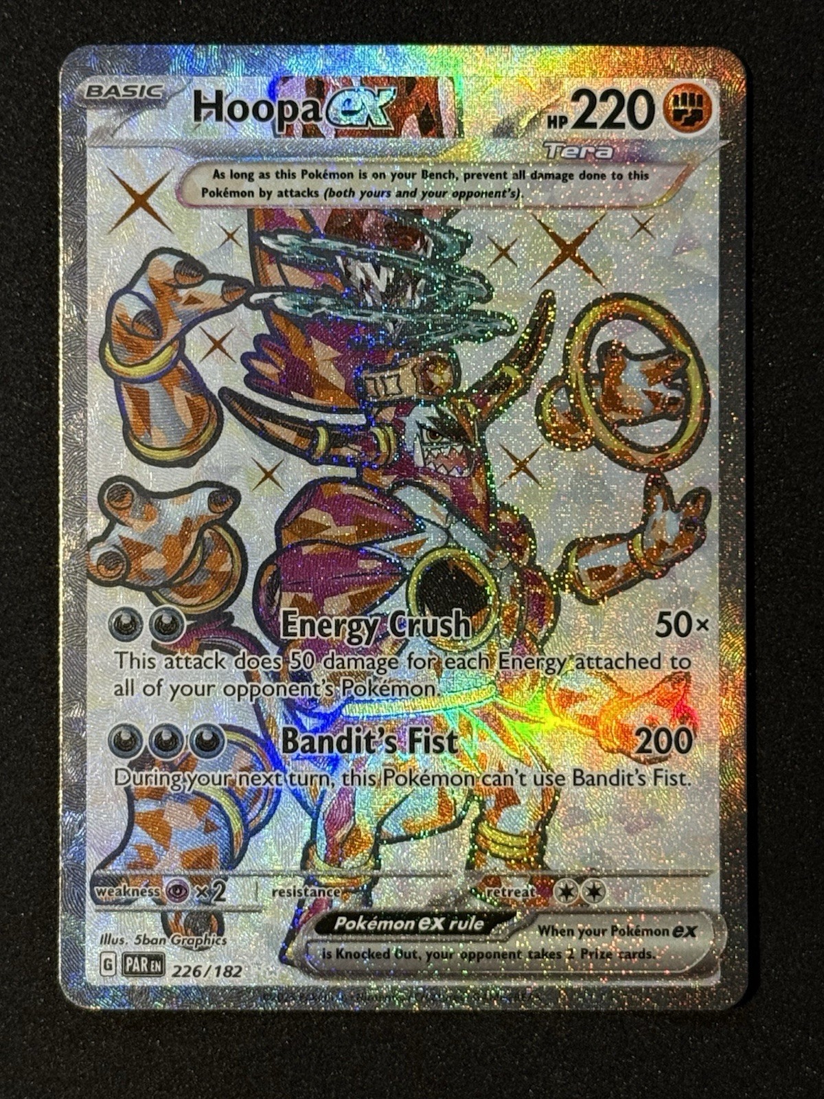 Hoopa EX Ultra Rare SV04: Paradox Rift 226/182 NM Pokemon TCG