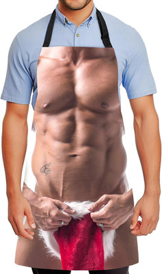 Funny Creative Chef Apron with 3D Muscle Man Adjustable Sexy Kitchen Apron Water