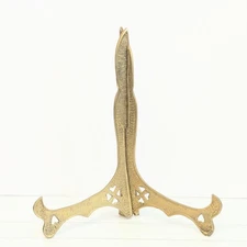 Vintage Brass Easel Display Stand Holder For Plate Picture Frame Book Art Decor
