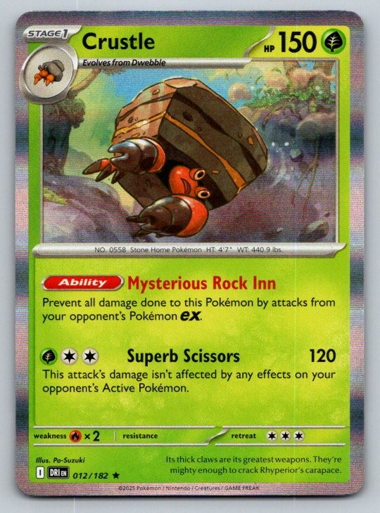 Crustle SV10: Destined Rivals 012/182 NM Holo