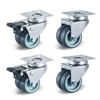 Doppelrollen Lenkrollen 50Mm Mit Bremse 400Kg 360° Drehbar MöBelrollen