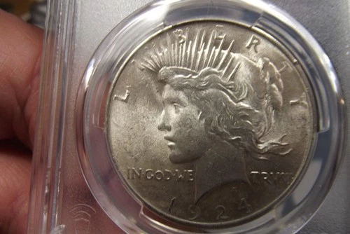 1924-P Silver Peace Dollar PCGS MS62 nice mint luster