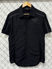 Vintage Harley Davidson Black Mechanic Short Sleeve Shirt Size Medium