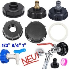 IBC Container Adapter Auslaufhahn Hahn Kugelauslaufhahn Kappe Zubeh&ouml;r 3/4-1-1/2"