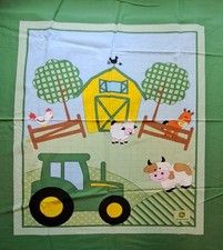 John Deere Barnyard Green Baby Quilt Panel And Backing Set 