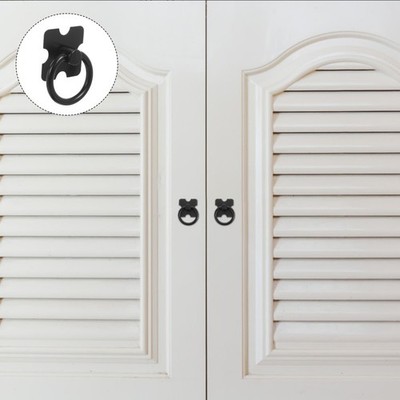 2 Pcs Metal Zinc Alloy Black Cabinet Knobs Drawer Handles for Furniture
