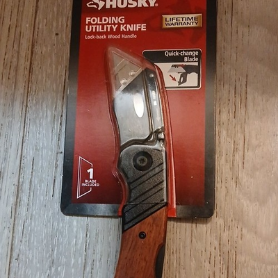 #ad Wood Handle Folding Lock Back Utility Knife $17.95