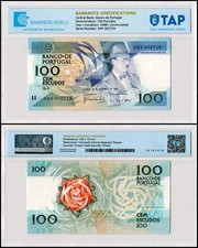Portugal 100 Escudos, 1988, P-179f.6, UNC, Authenticated