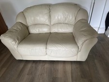 Cream Leather Sofa