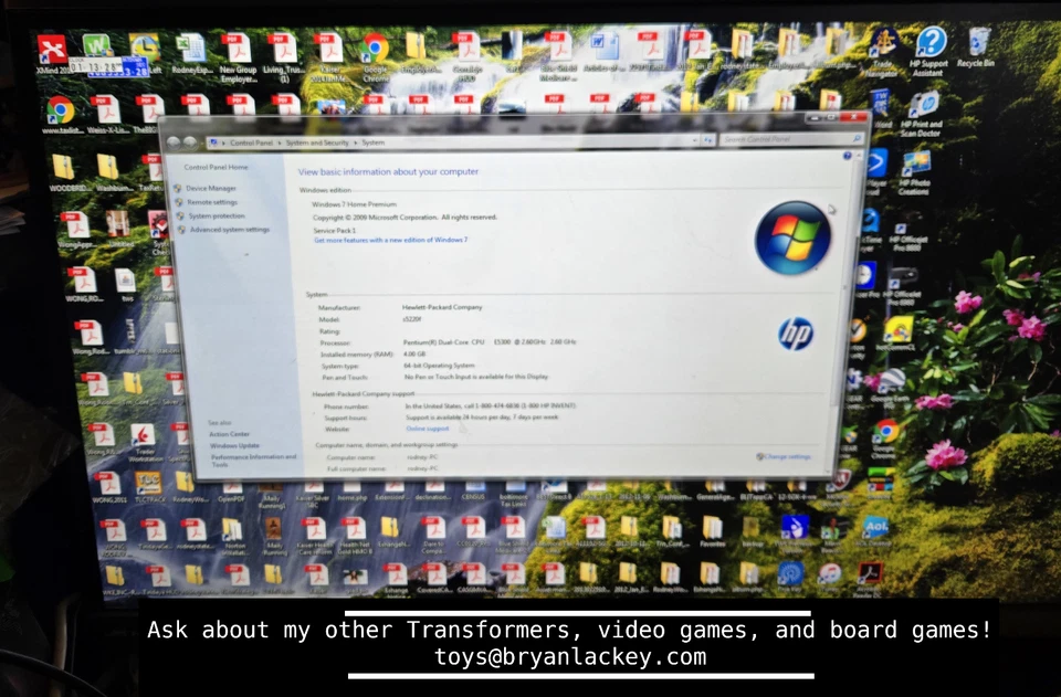 HP PAVILION SLIMLINE s5220f PENTIUM E5300 2.6GHz 4GB 600GB WINDOWS 7 HOME Prem - Image 2 of 3