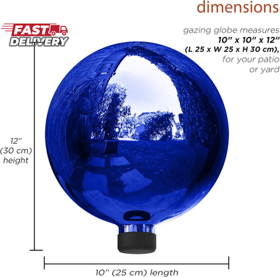 Alpine Corporation 7 In. Dia Indoor/Outdoor Glass Gazing Globe Yard Decoration With Led Lights Green Hgy382gn L