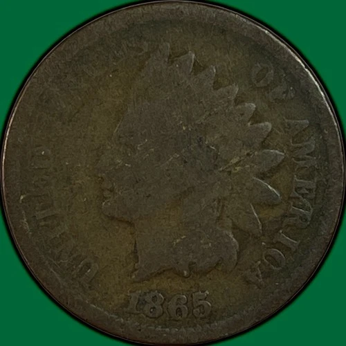 1865 Fancy 5 Indian Head Cent Good G Coin #33688
