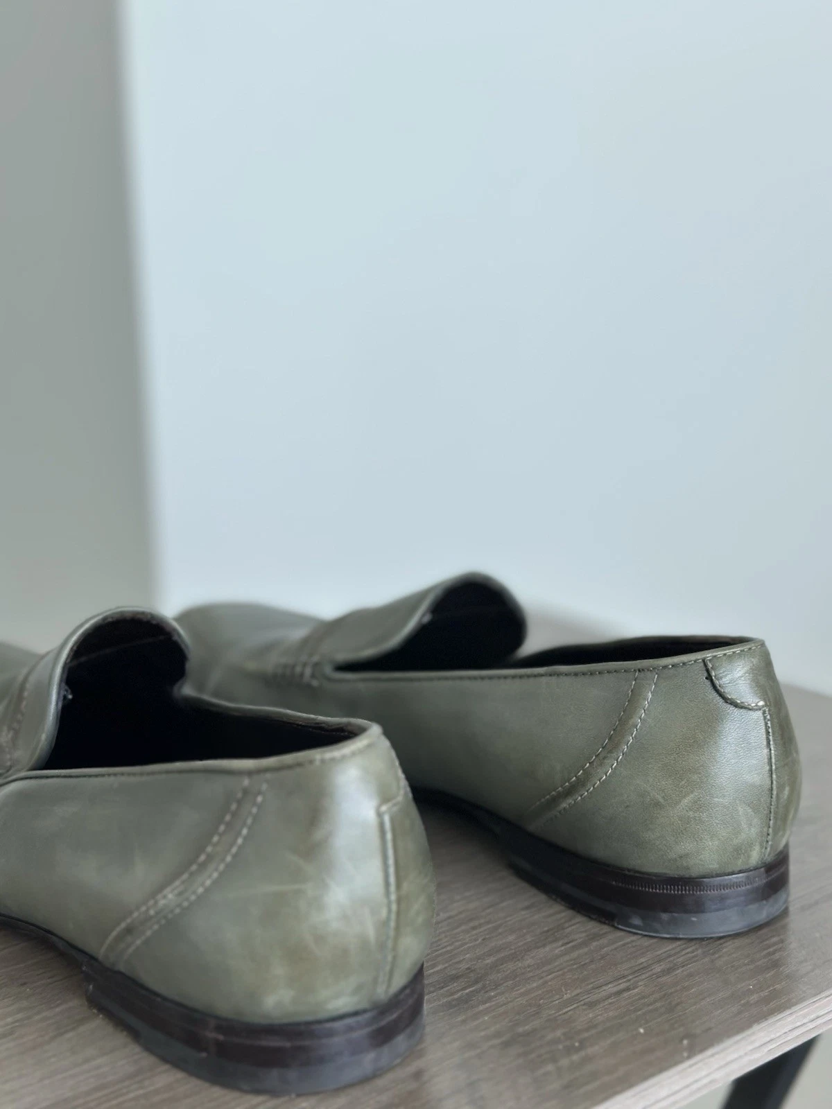 Mocassino Bottega Veneta Astaire pelle verde scuro EU 43 5 u senza scatola