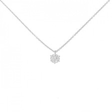 Authentic Remake PT900/PT850 Solitaire Diamond Necklace 0.382CT D SI1 3EXT...
